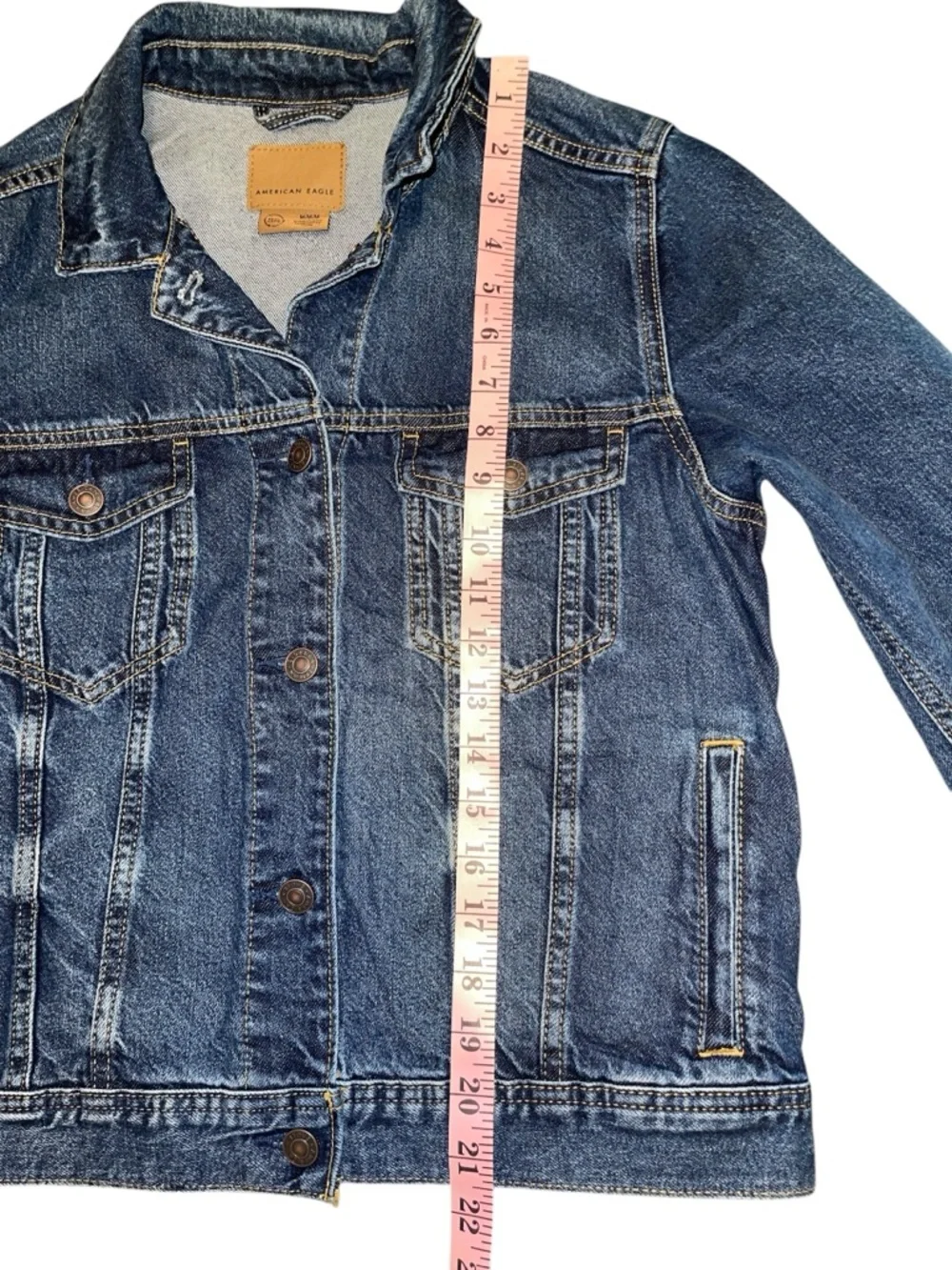 American Eagle Outfitters Light Wash Denim Jacket - Pale Blue Size Medium NWT - Picture 10 of 12